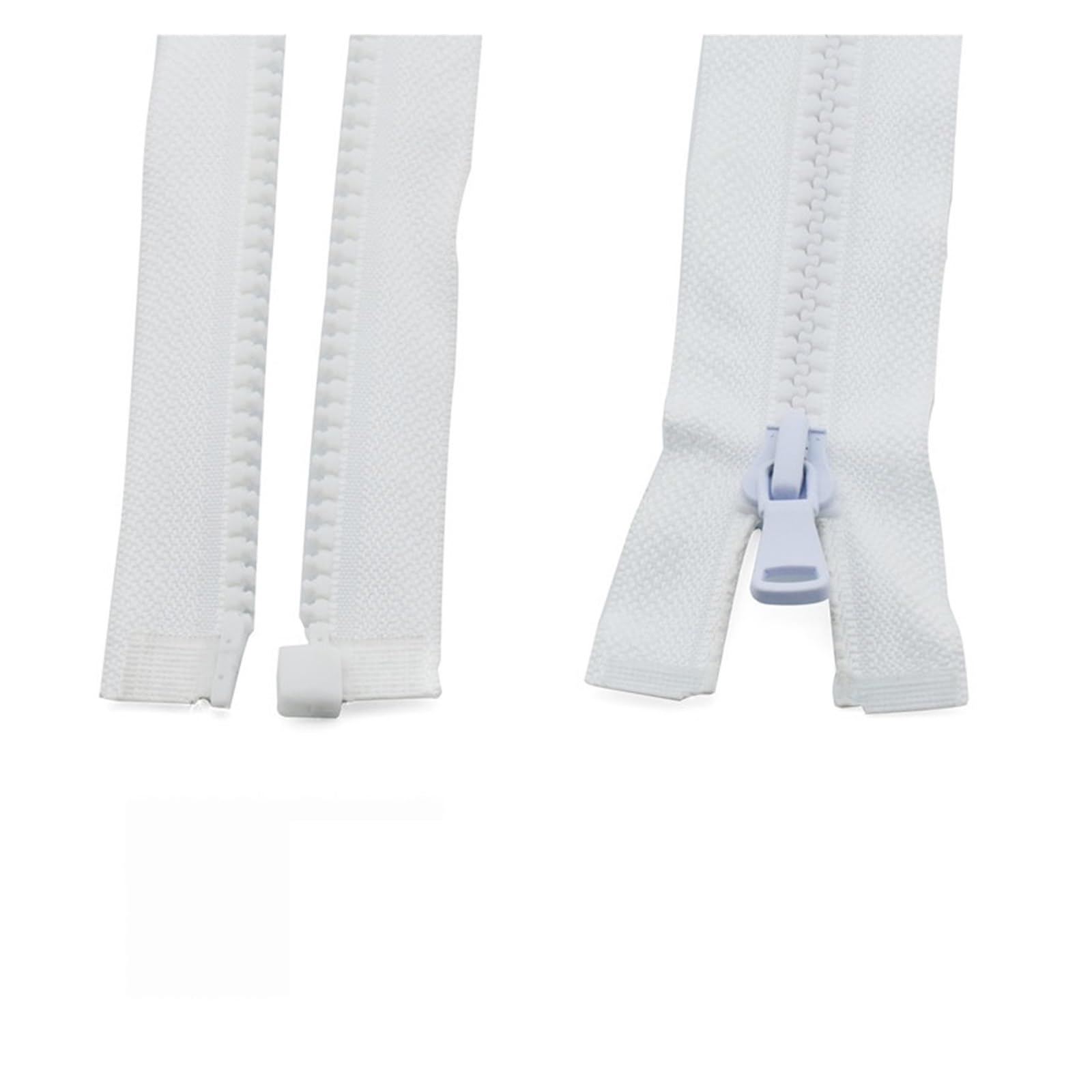 Zip 3 pcs 5# 30/40/55/60/70/80/90 cm Resin Zipper Open-End Auto Lock Plastic Zippers for Sewing Clothing Bag Clothes (Color : White, Size : 80CM_5#)