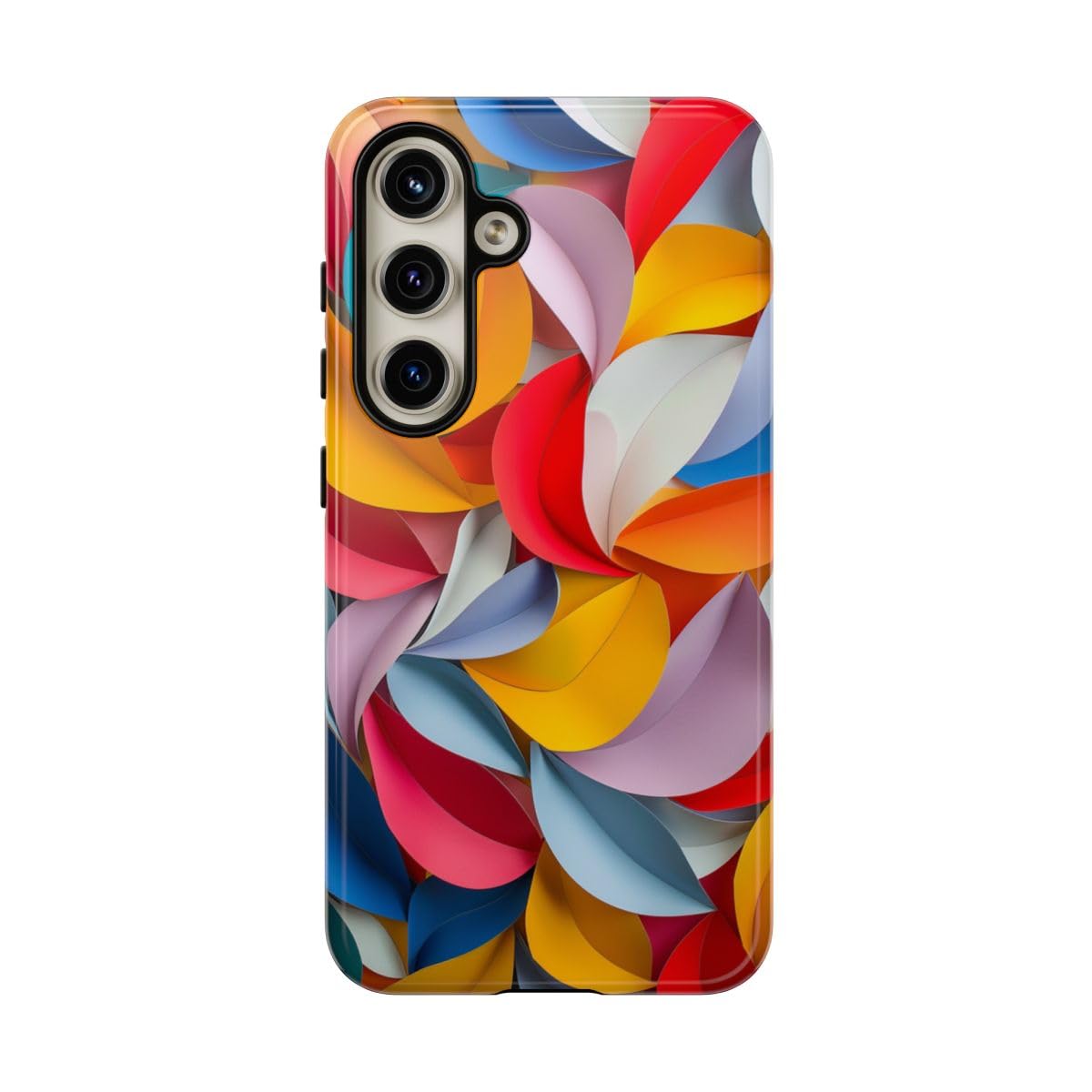 Coque Samsung S24 Jaune rigide feuille de papier découpé protection brillante