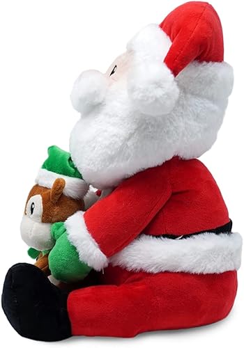 Miniatura 5 de Cuddle Barn - Chip 'n Claus  Juguete de peluche animado de Papá Noel y ardilla de Navidad, Bops Along to Song Deck The Halls, 12 pulgadas