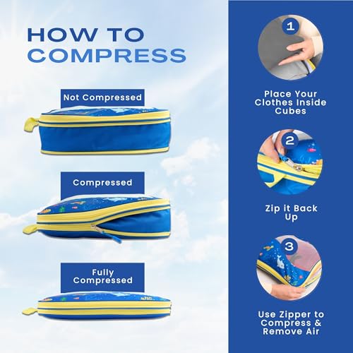 Packing Cubes for Travel – 4 Piece Double SBS Zipper Compression Set (XL, M, M, S)4