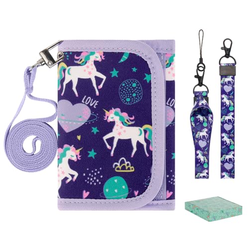 Choco Mocha Kids Wallets for Girls Boys Trifold Purses with Zip & Pound Coin Holder Childrens Wallet Gift Sets