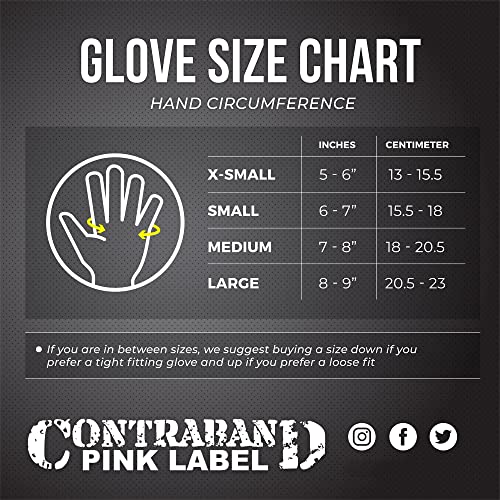 Contraband Pink Label 5537 Womens Micro Weight Lifting Gloves W/ Grip-Lock Silicone Padding (Pair) - Minimalist Half Gloves - Apple Watch Friendly (Pink, Medium) #TOP1