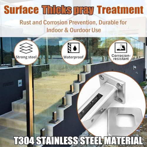 Support de verre robuste en acier inoxydable pour balcon et garde-corps