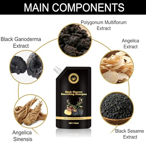 Hair Growth Shampoo,Natural Hair Shampoo With Ginseng and Ginger Root,Moisturizing Soothing,Nourish Scalp,Ganoderma Polygonum Shampoo for Men&Women Use - Image 4