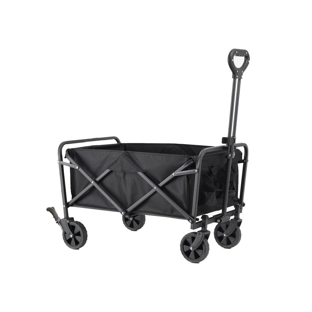 Carrello Pieghevole Con Ruote per Campeggio e Spiaggia, Struttura in Acciaio 80 kg, Ruote Girevoli 360°, Manico Regolabile, Ampio Carrello Portatutto