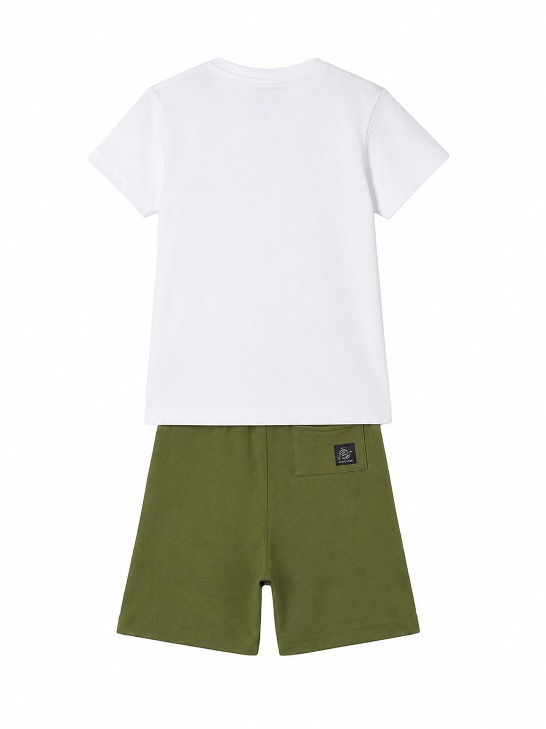 Conjunto de verano para niño – Camiseta de niño amarilla con estampado salvaje y pantalones cortos verde oliva, conjunto infantil casual de algodón suave para actividades al aire libre 3674, 3660