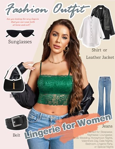 Image of Avidlove Bralettes for Women Lace Spaghetti Strap Tank Top Tube Slim Basic Camisole