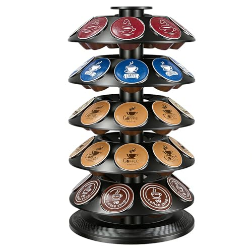 Kaffee kapselhalter Kompatibel für Dolce Gusto Kapseln, 360° Drehbar Kapselspender für 40 Kapseln, Schwarzer, rutschfester Kaffee Kapselständer für Küche, Haushalt und Büro