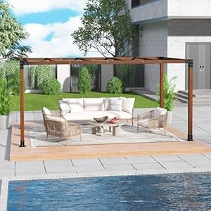 10' x 13' Wood Pergola Outdoor, Wooden Pergola Grape with Stable Structure for Climbing Plant Support, Painted Wood Pergola for Garden Porch Yard with Expansion Screws Included, Dark Brown 10 x 13 Wood Pergola Outdoor Wooden Pergola Grape with Stable Structure for Climbing Plant Support Painted Wood Pergola for Garden Porch Yard with Expansion Screws Included Dark Brown