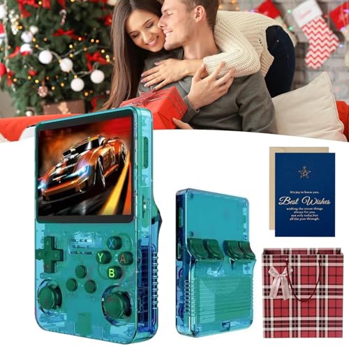 RetroBoy - Consola de juegos retro para niño, consola de mano R36s de grado profesional 2025 con más de 20000 juegos, pantalla a color de 3.5 pulgadas, joysticks 3D duales, 640 x 480 píxeles (verde x