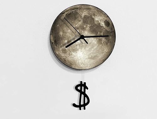 Dollar Swinging on the moon- Pendulum Wall Clock