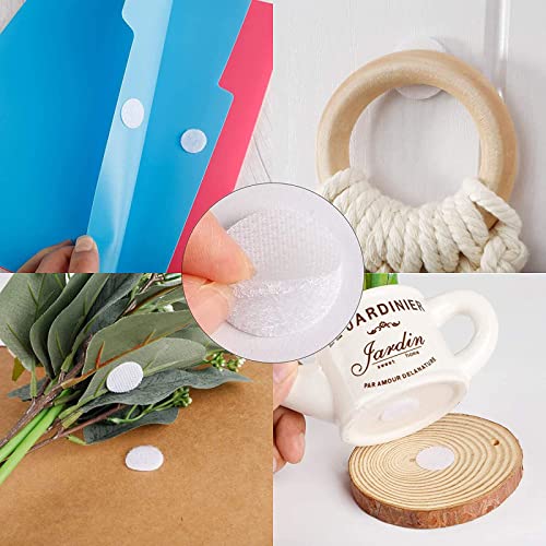 saizone Klett Klebepunkte,Klettpunkte Selbstklebend 20mm,90 Stück Punkte 45 Paar Schlaufe Punkte Self Adhesive Klebend Klettverschluss für Papier,Metall,Kunststoff,Glas,Leder (Weiß)