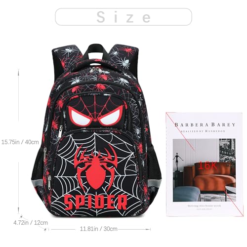 abshoo Cute Spider School Backpack For Boys Elementary Kindergarten Kids School Bag (Spider Black)3
