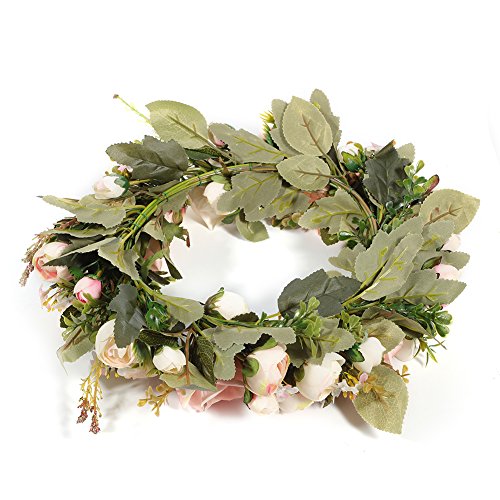 Haperlare Handmade Pink Peony Wreath Floral Artificial Simulation Garland Wreath Pink Wreath Christmas Wreath For Home Door Christmas Wedding Party Decoration 12.5 Inch #TOP6