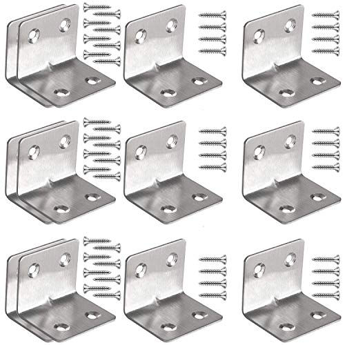 beihuazi® Winkelverbinder Edelstahl Winkel Klammern 38 x 38mm Balkenwinkel Metallwinkel mit Schrauben für Anbau Winkel Bracket - 12Pcs