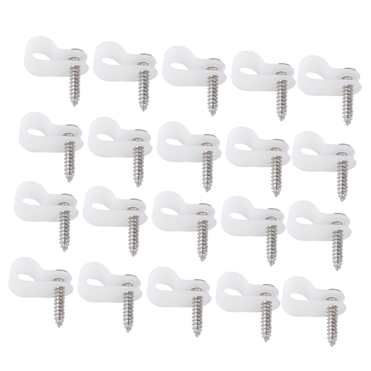 100pcs Whole Line Clamp Data Wire Organizer Cable Holders R-Type Cable Clip Cable Management R Wire Clamp R-Type Wire Clamp R-Shaped Mounting Clips Whole Wire Clip White Metal KONTONTY