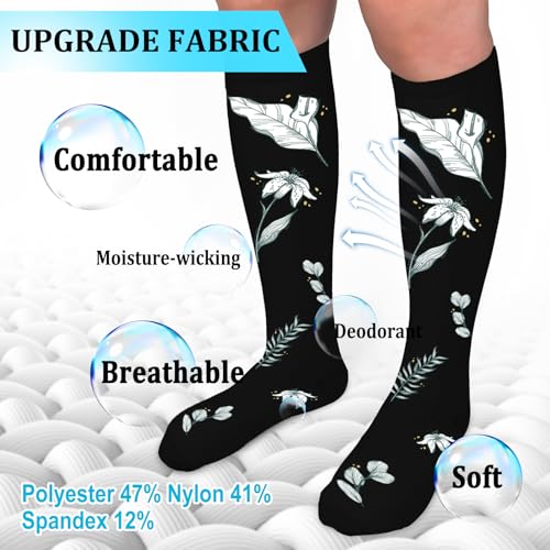 Image of 30-40mmHg Medical Graduated Compression Socks for Women&Men Circulation-Compression Stockings-Knee High Socks for Support,Hiking,Running