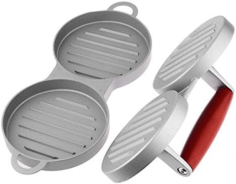 wiwanshop Aluminum Double Burger Press Hamburger Patties Maker Meat Press Kitchen Tools