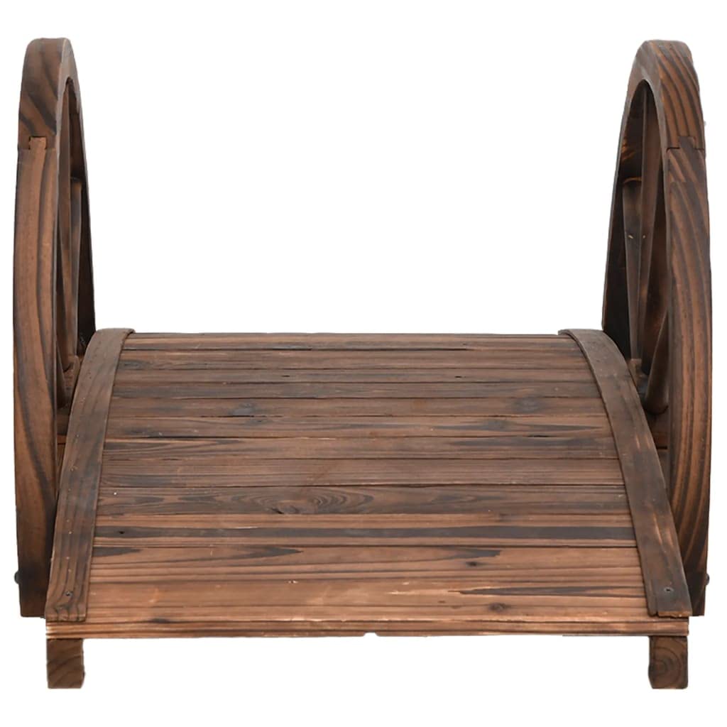 Rantry Ponte Giardino con Mezza Ruota 99x50x38 cm Legno Massello Abete Mobili da Giardino