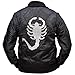 III-Fashions Men's Stylish Lightweight Causal Fashion Reversible Scorpio Logo Quilted Embroidered White & Black Satin Varsity Bomber Jacket