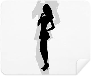 Hot Beautiful Woman Standing Outline Cleaning Cloth Screen Cleaner 2pcs Suede Fabric