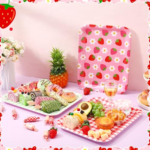 Plateaux de service réutilisables en mélamine rose Tioncy rigides et légers