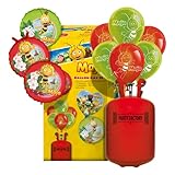 Party Factory `Biene Maja´ buntes Ballongas Set mit 3 Heliumballons, 10 Latexballons, Helium Einwegzylinder und Ballonschnur