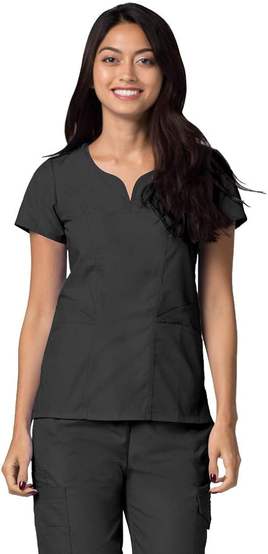 Adar Universal Scrubs for Women - Curved Glamour Scrub Top