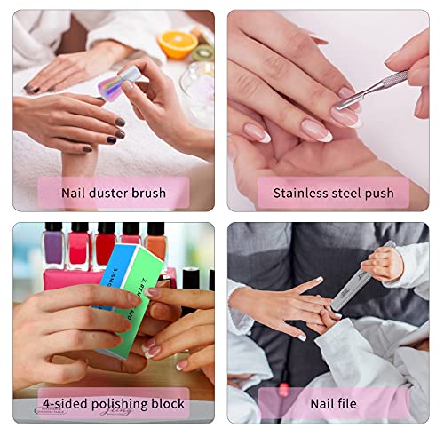 Dreamtop 6-teiliges Dip-Pulver-Werkzeug-Set, Dip-Puder-Tablett mit Nagelpinsel, Nagelfeilen, Pufferblock für Nagelkunst… – Bild 5