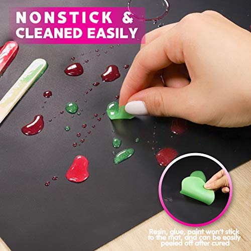 Image of LEOBRO Large Silicone Mats for Crafts, Resin Mold, Playdough, White & Black