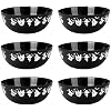 6 Pieces halloween bowls for candy large - Plastic Trick or Treat Bowls, Reusable Servingplastic bowl for Halloween Party Supplies(Black Ghost)