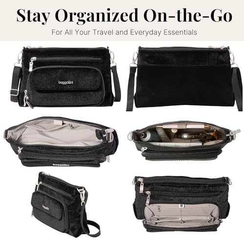 Image of Baggallini Original Everyday 11x7.5 Crossbody Bags Rfid Protected Lightweight Nylon Zippered Travel Purse