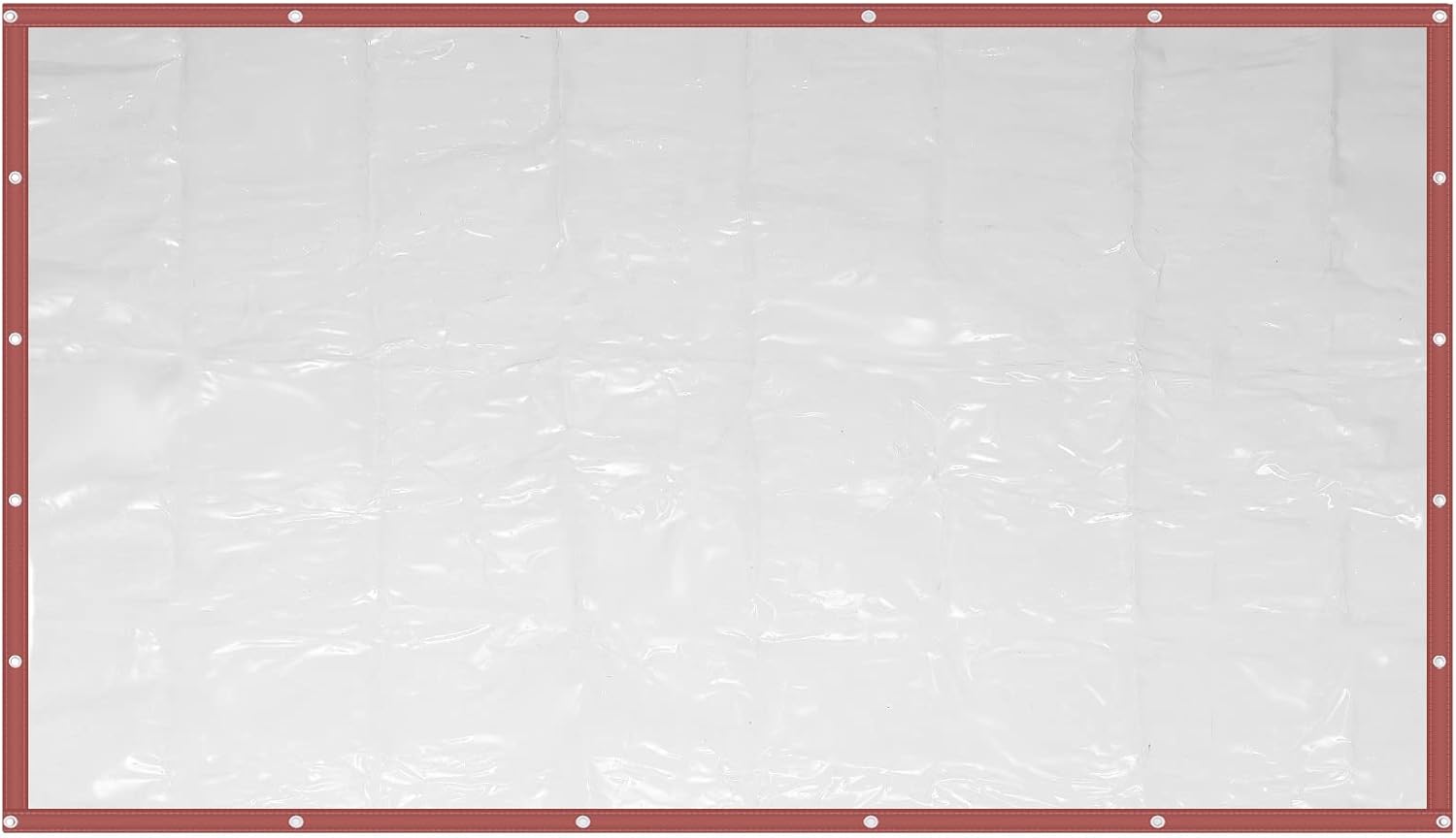 Xuthusman Mult-Size Commercial Durable Rainproof PVC Clear Awning Canopy Curtain Enclosure Patio Roll up Enclosure W/Brown Edge and Grommets 0.5mm Thick (8 * 20FT /2.5 * 6m)