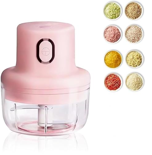 Hachoir Électrique, Polyvalent Hachoir Manuel, Portable Hachoir a Viande, Rechargeable Portable Sans Fil Mini mixeur pour Oignon Légumes Viande Noix Camping Maison (100ML)