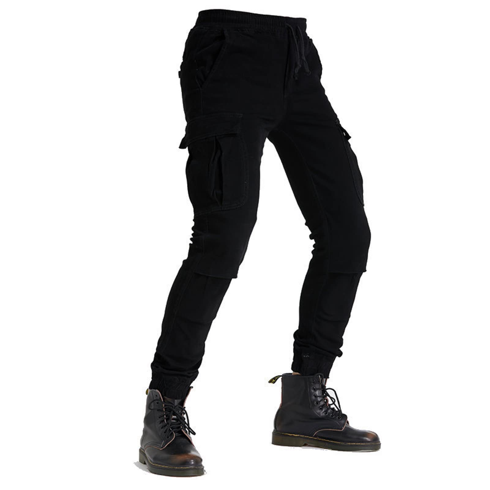 Jeans Da Moto Da Uomini E Donne Pantaloni Protettivi Da Moto Pantaloni In Denim Rinforzati Foderati Protettivi Approvati CE Rimovibili Corazzati Denim Modern-Fit (Nero,M)