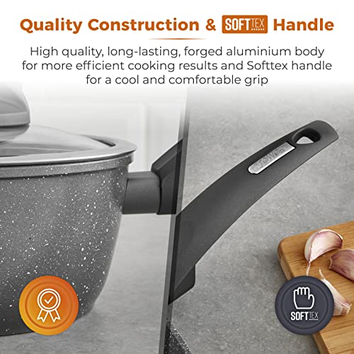 Tower T81219 Cerastone Forged Saucepan with Non-Stick Coating and Soft Touch Handle, Graphite, 22 cm - Image 4