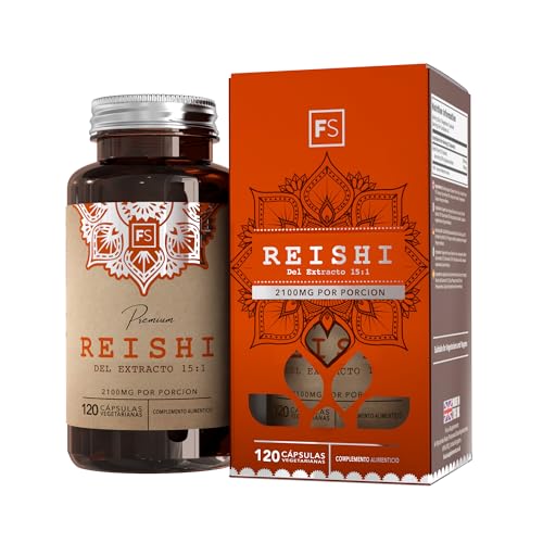 FS Reishi | 120 Reishi Puro Capsulas - 2100mg Reishi-Hongos por Porción | uplemento Alimenticio Nootrópico | Sin OGM, Gluten ni Alérgenos | Fabricado en el RU