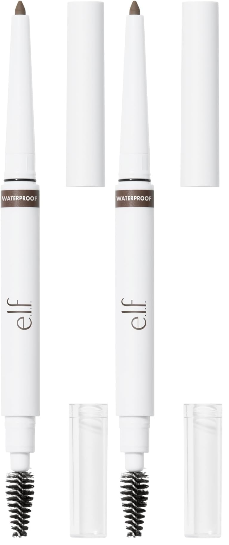 e.l.f. Instant Lift Waterproof Brow Pencil, Long-Lasting Eyebrow Pencil For Grooming & Shaping Brows, Vegan & Cruelty-Free, Deep Brown (Pack of 2)