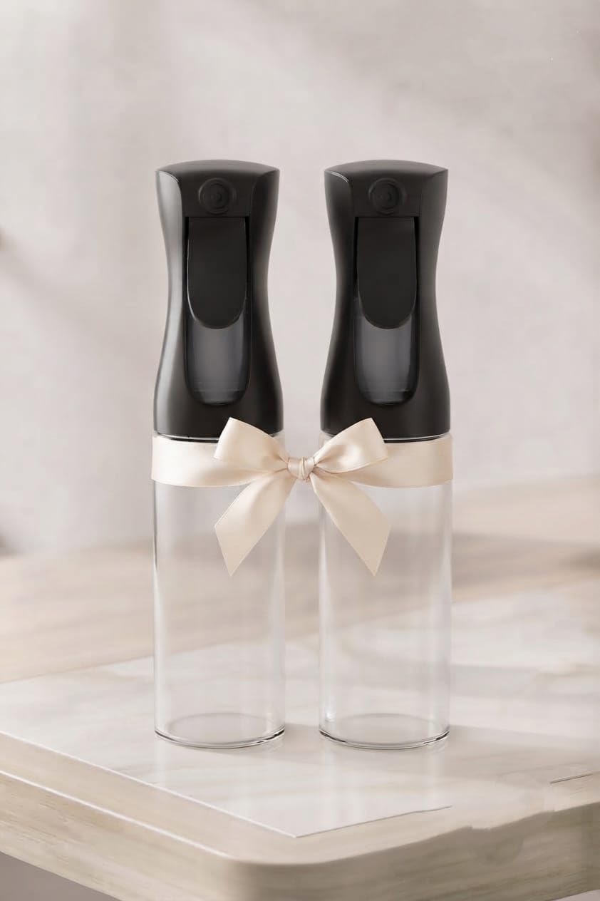 Continuous Mist Spray Bottles, Clear with Black Pump, Pack of 2 | Fine Mist Sprayer, Reusable & Refillable, Trigger Lock Nozzle, Transparent Body, Hair & Plant Care-image-31
