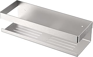 Aibesser półka prysznicowa, bez wiercenia, ze stali nierdzewnej, do zawieszenia, regał łazienkowy, kosz prysznicowy, stal nierdzewna, samoprzylepna, 30 cm do łazienki i kuchni