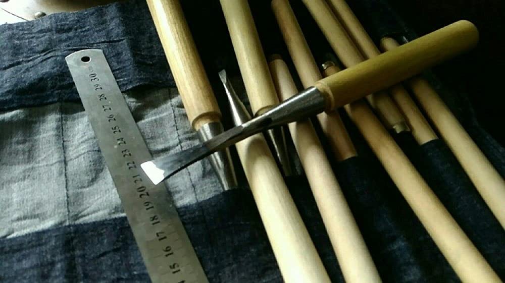 11 dimensioni 0,3-6 cm Coltello piatto in legno a mano Scalpelli per la lavorazione del legno PER intaglio di utensili vuoti, 6 cm, 23 cm