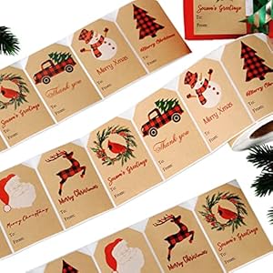 Christmas Gift Tags Sticker Christmas Name Tags for Gifts Self-Adhesive – 500+ Christmas Name Tags Stickers Christmas…