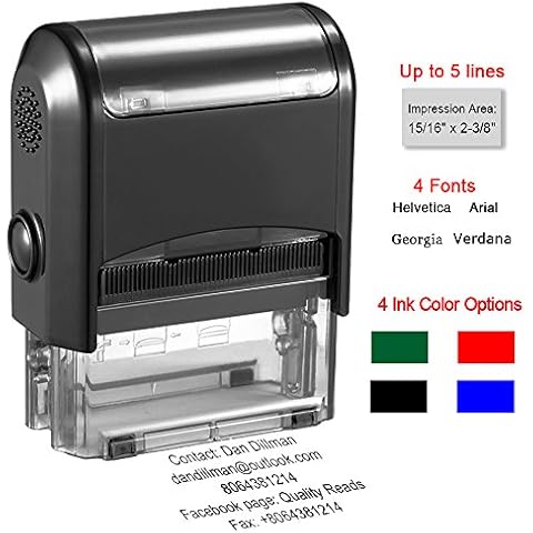 Custom Stamp-Personalized Stamp Self Inking Rubber Stamp,Return Address Stamp with up to 5 Lines of Custom Text Cover