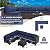 Kullavik 7 Pieces Outdoor Patio Furniture Set Sectional Rattan Sofa Brown Manual Wicker Patio Conversation Set with Navy Blue Cushions,1 Tempered Glass Tea Table and Cushions Covers