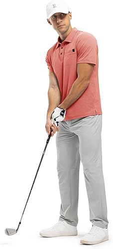 Miniatura 7 de Rdruko Camisas de golf de secado rápido para hombre, camisas polo de manga corta con cuello de bolsillo, camiseta casual de negocios