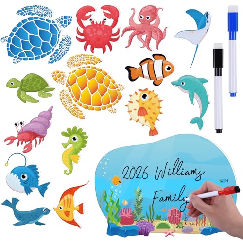 Imanes decorativos para puerta con tema marino, pack 15 piezas