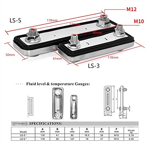 Oil Liquid Level Gauge Meter Transparent Intuitive Display Good Sealing Accurate Measurement For Home Or Factory(Ls-5) #TOP1