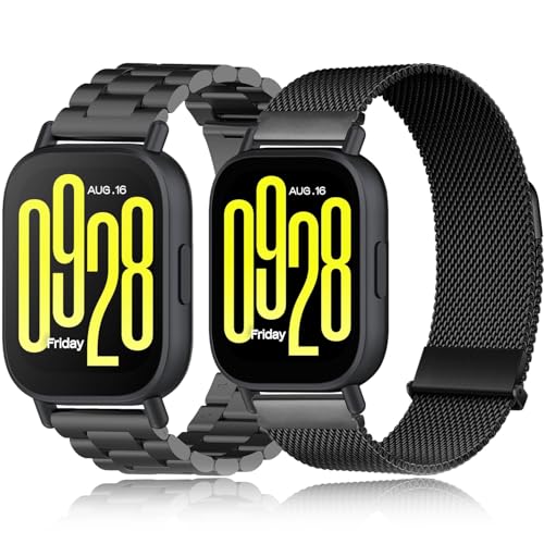 Z.DuDuZAZA ���^���o���h Xiaomi Redmi Watch 5 Active/5 Lite�Ή� [ 2�̃X�^�C��] ���C&�X�e�����X�X�`�[�� �Z�~�\���b�h�o���h �������߉\ �j�����p (�p�b�N-006)