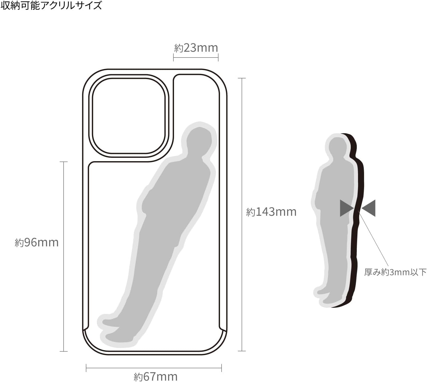 Gourmandise Showcase+ iPhone 15 Pro Compatible Case (with Acrylic Parts) Black & White SWC-18BW