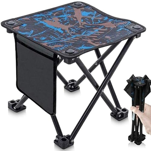 Xndryan Tragbarer Klapphocker, Outdoor Hocker Klappbar Angelhocker Campinghocker Faltbar Campingstühl Klein Ultraleicht Falthocker für Camping, Konzerte, Angeln, Wandern